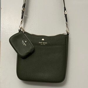 Kate Spade Olive Green Crossbody Bag with Pouch